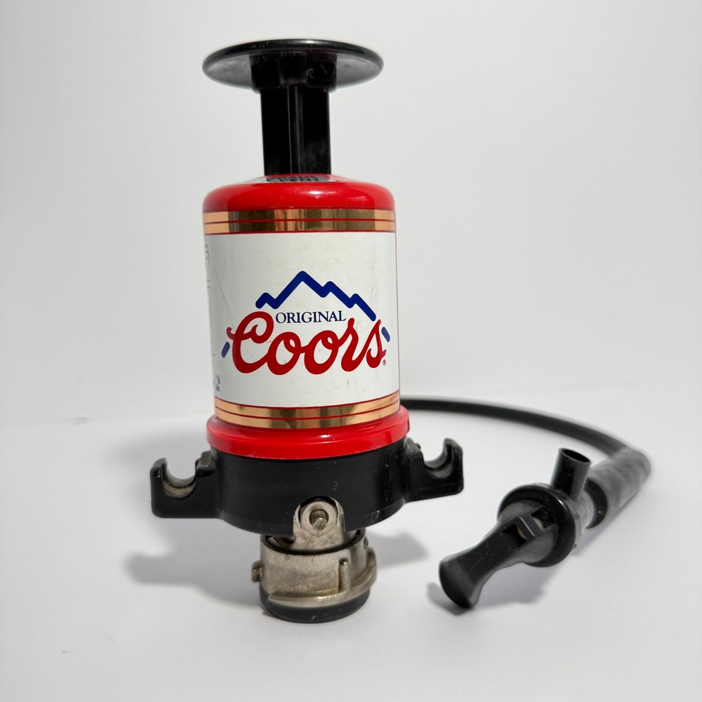 Vintage Coors 1992 Original Beer Keg Party Pump Manual Hand Tap Dispenser Red